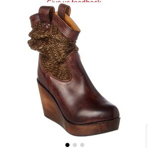 Bed Stu wedge heel REAL LEATHER boots EUC SIZE 6.5